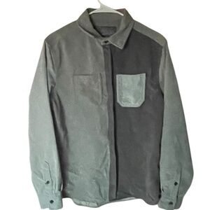 Altar'd State Two-Tone Button Down Shirt - Green and Gray